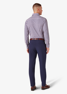 Mizzen + Main Monaco LS Shirt Blue/Rose Madison Check