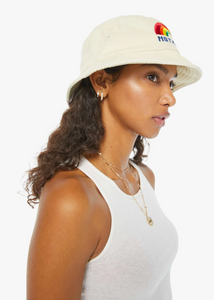 Mother Denim Bucket List Hat Cream Rainbow