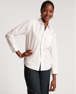 Frances Valentine Button Down Cotton White