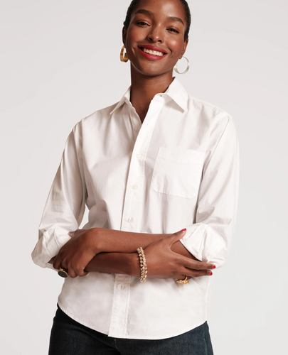 Frances Valentine Button Down Cotton White