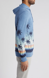 Faherty Sunwashed Slub hoodie Palm Rainbow Ombre