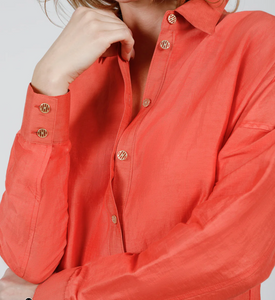 Hilton Hollis Textured Viscose Shirt Vermillion