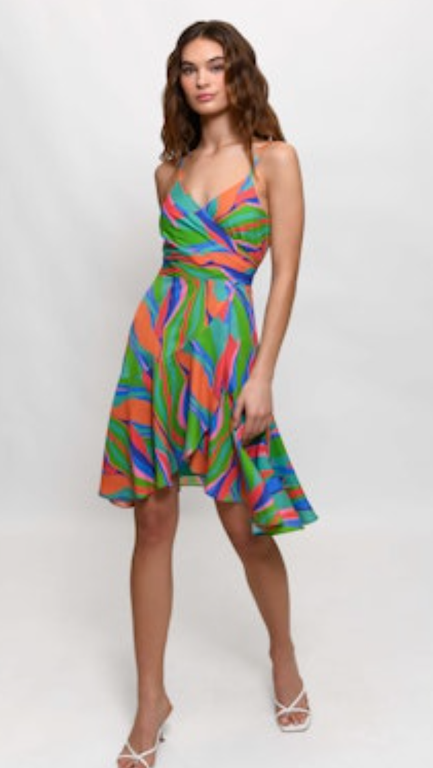 Hutch Zina Dress Vibrant Psychedelic Swirl