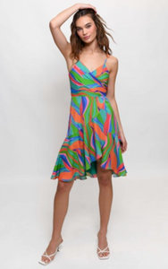 Hutch Zina Dress Vibrant Psychedelic Swirl