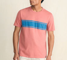 Load image into Gallery viewer, Faherty Surf Stripe Sunwashed Tee Faded Red
