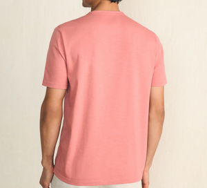 Faherty Surf Stripe Sunwashed Tee Faded Red
