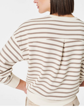 Load image into Gallery viewer, Spanx Airessential Striped Crew Porcelain Fawn