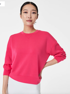 Spanx Airessential Crew Sweatshirt Cerise Pink