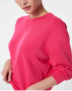 Spanx Airessential Crew Sweatshirt Cerise Pink