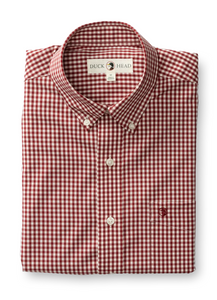 Duck Head Walton Performace Gingham Maroon