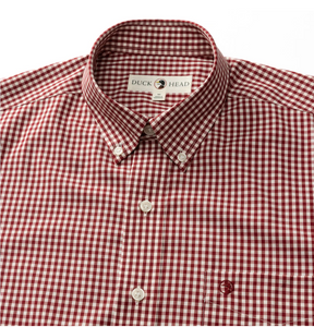 Duck Head Walton Performace Gingham Maroon