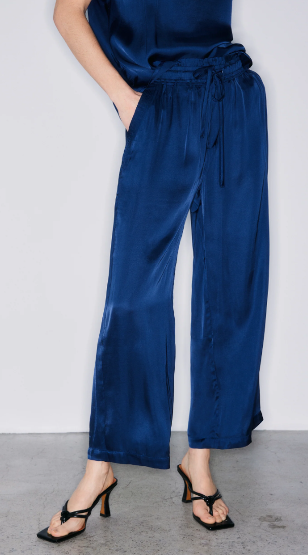 Melissa Nepton Satin Guacho Pant Bright Navy