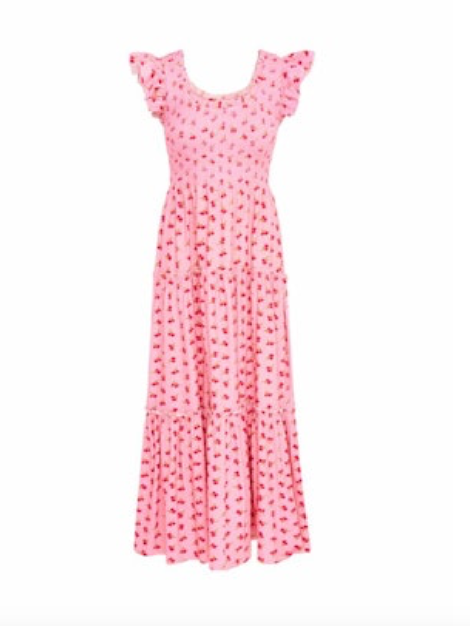 Love Shack Fancy Chesie Dress Cherry Pink