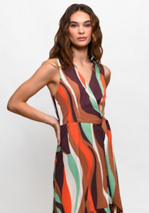 Hutch Wrap Dress Multi Neutral