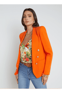 L'Agence Kenzie Knit Blazer Tangerine/Gold