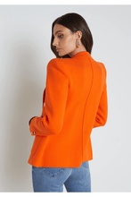 Load image into Gallery viewer, L&#39;Agence Kenzie Knit Blazer Tangerine/Gold