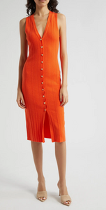 L'Agence Domino Sleeveless Dress Tangerine/Gold