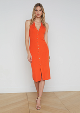 Load image into Gallery viewer, L&#39;Agence Domino Sleeveless Dress Tangerine/Gold