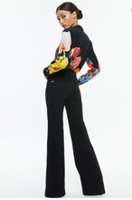 Load image into Gallery viewer, Alice + Olivia Willa Placket Top Le Parisian Black