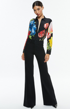 Load image into Gallery viewer, Alice + Olivia Willa Placket Top Le Parisian Black