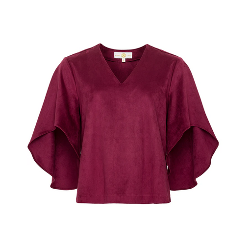 Anna Cate Nina Suede Top Beet Red