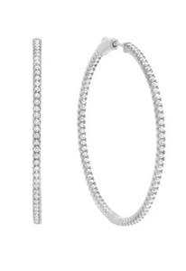 Crislu Pave Hoop Earrings Finished in Pure Platinum