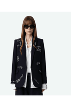 Load image into Gallery viewer, Zadig &amp; Voltaire Strauss Valse Diamante Blazer Encre