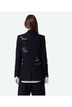 Load image into Gallery viewer, Zadig &amp; Voltaire Strauss Valse Diamante Blazer Encre