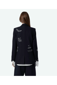 Zadig & Voltaire Strauss Valse Diamante Blazer Encre