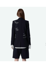 Load image into Gallery viewer, Zadig &amp; Voltaire Strauss Valse Diamante Blazer Encre