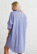 Load image into Gallery viewer, Caryn Lawn Preppy Dress Lavender Stripe