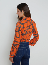 Load image into Gallery viewer, L’ Agence Nina Blouse Orange Buckle Chain