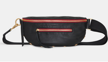 Load image into Gallery viewer, Hammitt Charles Crossbody Medium Black/Red Zip