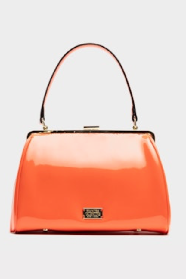 Frances Valentine Soft Patent Handbag Orange