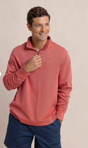 Southern Tide Bay Berry Quarter Zip Mineral Red