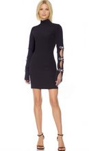 Load image into Gallery viewer, Jewel Bead Sleeve Mini Dress Black