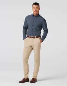 Mizzen + Main Leeward Long Sleeve Dress Shirt Navy Diamond