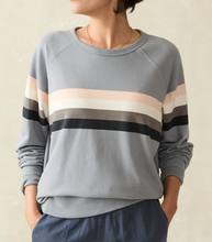 Load image into Gallery viewer, Faherty Women&#39;s Coastal Cloud Crew Blue Striped Westward