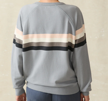 Load image into Gallery viewer, Faherty Women&#39;s Coastal Cloud Crew Blue Striped Westward