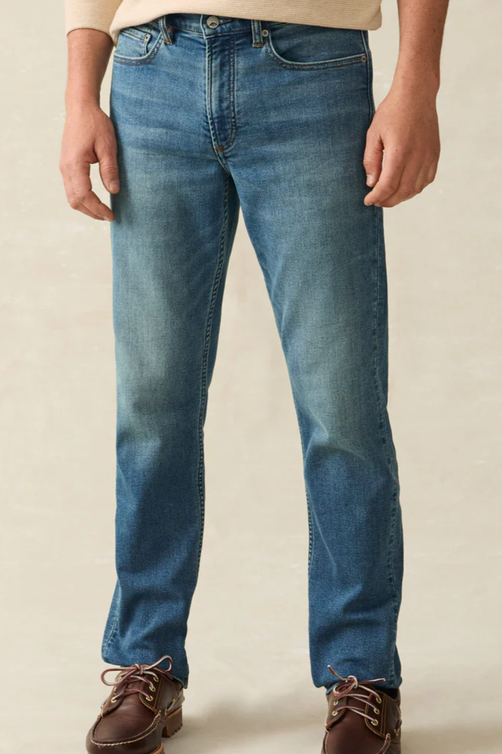 Faherty Stretch Terry 5 Pocket Indigo Ocean Wash