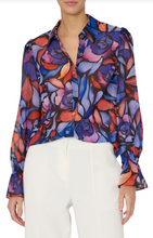 Load image into Gallery viewer, Milly Lacey Print Blouse Dream Rose Blue