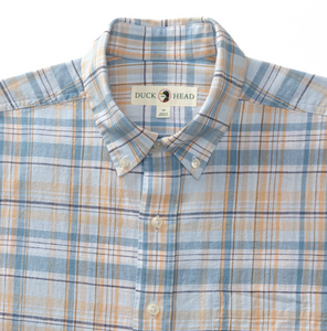 Duck Head Kinston Plaid Shirt Sky Blue