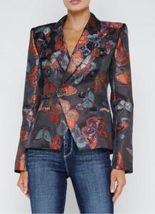 L'Agence Marie Double Breasted Blazer Butterfly