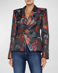 L'Agence Marie Double Breasted Blazer Butterfly