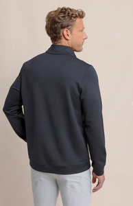 Southern Tide Schooner Quarter Zip Caviar Black