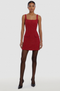 Amanda Uprichard Cecilie Tweed Dress Red