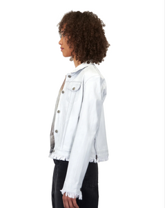 Jakett Alexa Stonewash Leather Jacket White