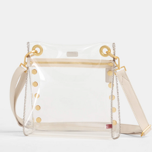 Hammitt Tony Medium Clear Handbag White/Gold