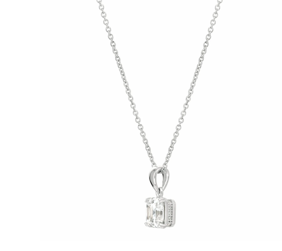 Royal Asscher Cut Pendant Necklace in Platinum