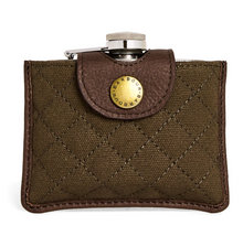 Load image into Gallery viewer, Barbour Quilted/Leather Padbury Hip Flask Dark Brown/Olive